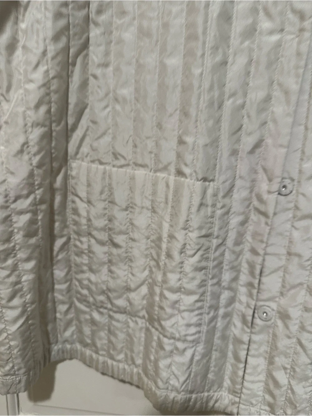 Eileen Fisher Quilted Collarless Silk Jacket in Ivory - Picture 3 of 6
